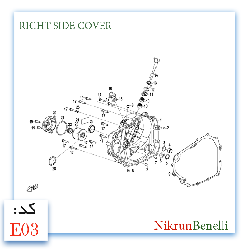 K- 249R قطعات ولوازم انجین کی وی