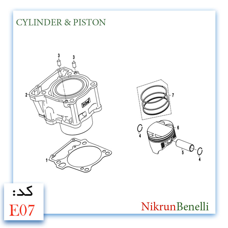 K- 249R قطعات ولوازم انجین کی وی