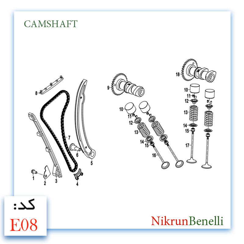 K- 249R قطعات ولوازم انجین کی وی