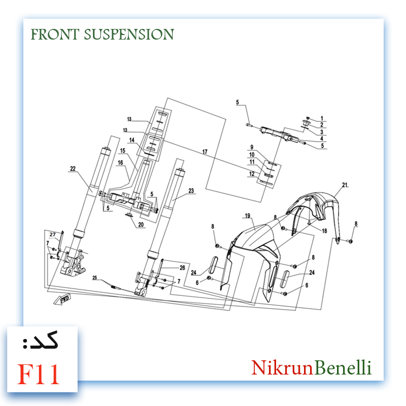 K- 249R قطعات ولوازم بدنه کی وی