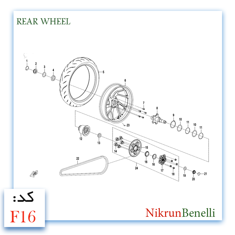 K- 249R قطعات ولوازم بدنه کی وی